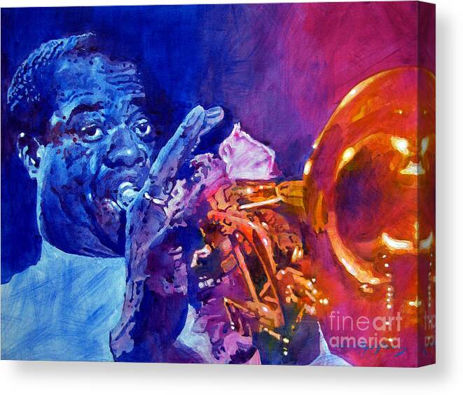 Jazz Canvas Print featuring the painting Ambassador Of Jazz - Louis Armstrong by David Lloyd Glover