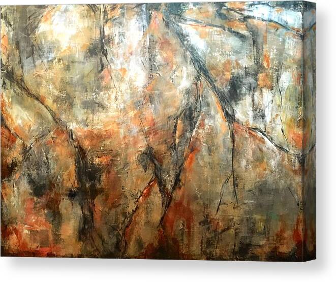 Acrylic Abstract Contemporary Art Canvas Print featuring the painting Ancient Past by Suzzanna Frank