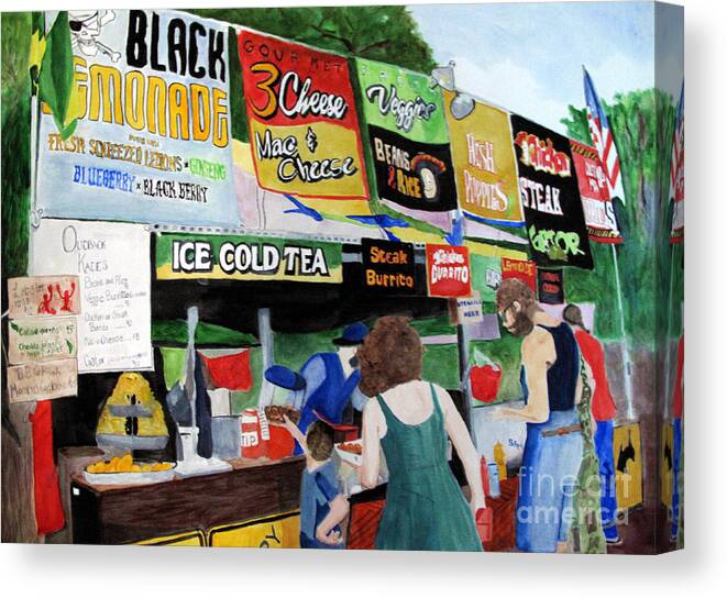 Appalachian String Band Festival Canvas Print featuring the painting Appalachian Picnic by Sandy McIntire