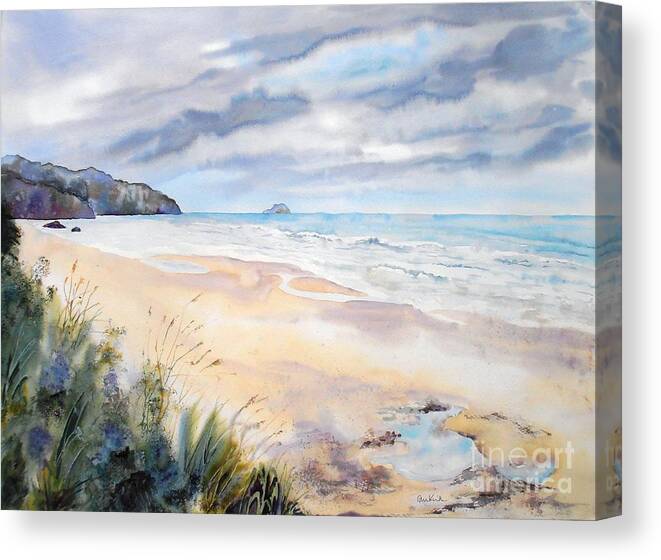 Beach Canvas Print featuring the painting Arcadia Beach, Oregon by Diane Kirk