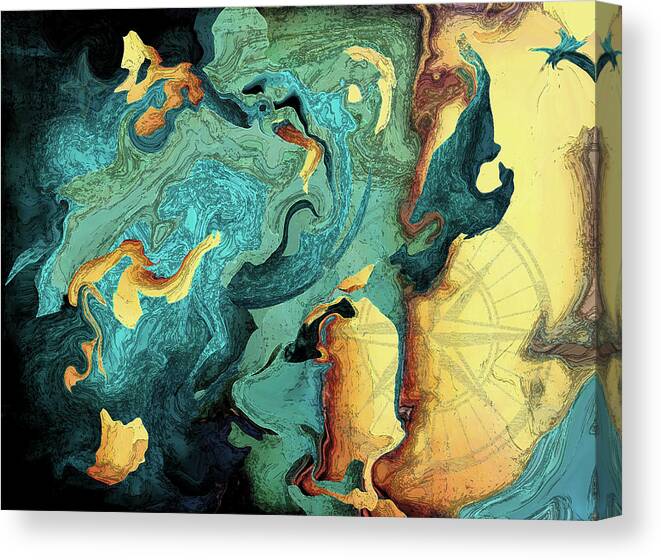 Aqua Canvas Print featuring the painting Archipelago by Deborah Smith