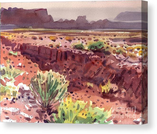 Arroyo Canvas Print featuring the painting Arizona Arroyo by Donald Maier