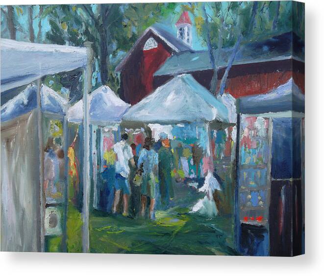 Art Canvas Print featuring the painting Art in the Park by Susan Esbensen