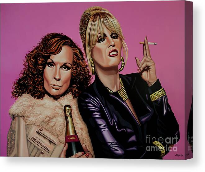 Joanna Lumley Canvas Print featuring the painting Absolutely Fabulous Painting by Paul Meijering