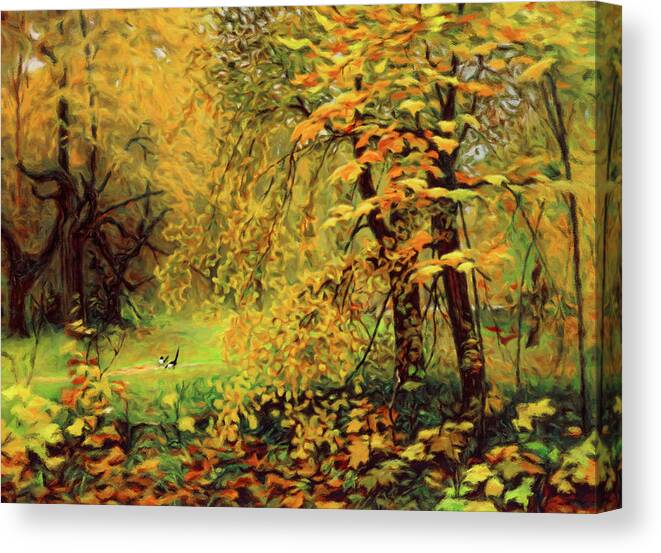 Autumn Bliss Of Color Canvas Print featuring the mixed media Autumn Bliss Of Color by Georgiana Romanovna