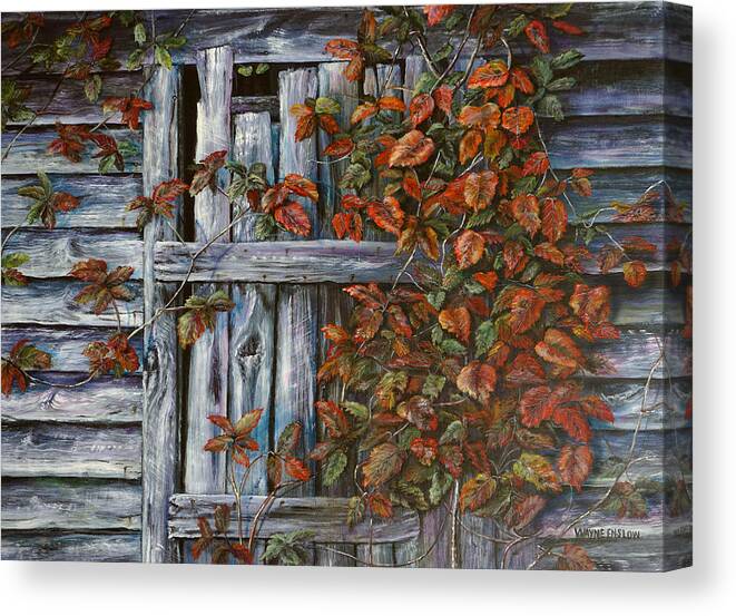 Landscape Canvas Print featuring the painting Autumn Leaves by Wayne Enslow