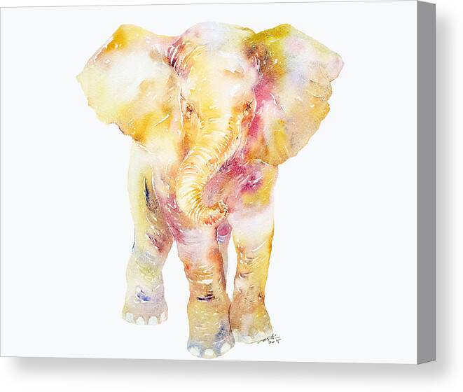 Animal.elephant Canvas Print featuring the painting Baby Ellie_II by Arti Chauhan