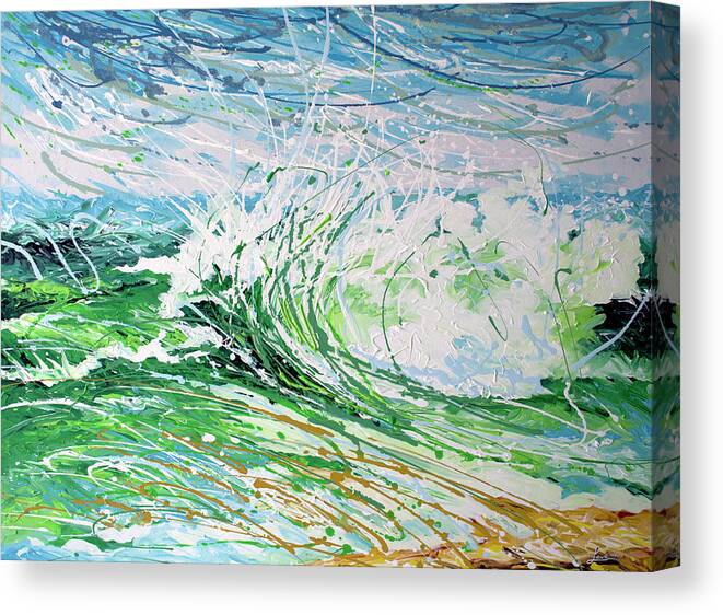 Wave Painting Canvas Print featuring the painting Beach Blast by William Love