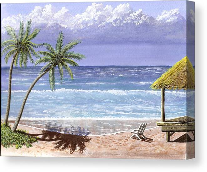 Ocean Canvas Print featuring the painting Beach House by Don Lindemann
