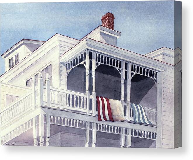Beach House Canvas Print featuring the painting Beach House by Lael Rutherford
