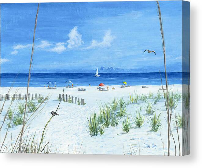 Beach Canvas Print featuring the painting Beach Time by Mike Ivey