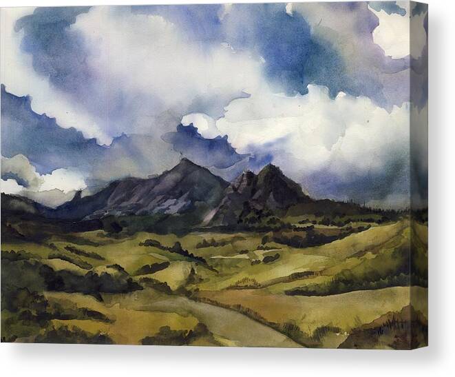 Landscape Canvas Print featuring the painting Bear Mountain Colorado by Alfred Ng