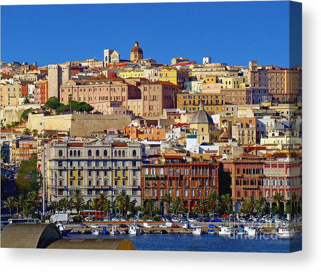 Italy Canvas Print featuring the photograph Beautiful Cagliari by Sue Melvin