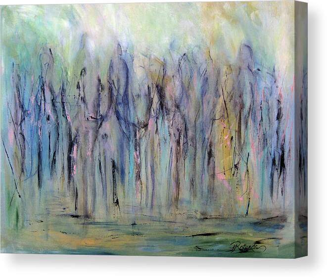 Abstract Canvas Print featuring the painting Between Horse and Men by Roberta Rotunda