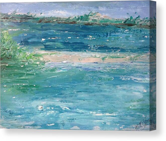  Canvas Print featuring the painting Big Shell Island by MiMi Stirn