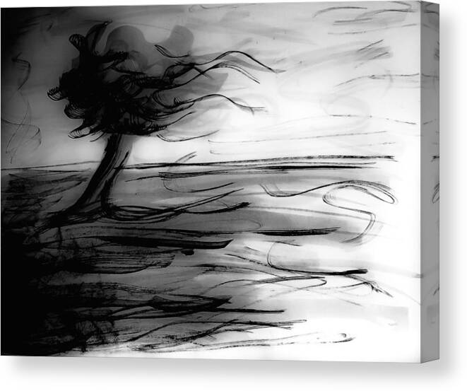 Tree Canvas Print featuring the painting Blown by Artsy Gypsy