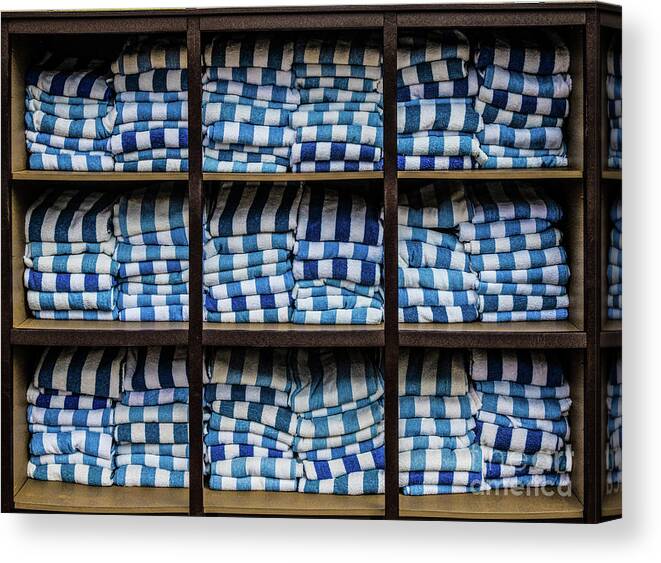 Travel Canvas Print featuring the photograph Blue Beach Towels by Thomas Marchessault