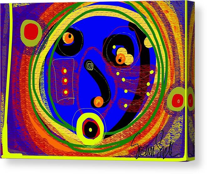 Abstract Canvas Print featuring the digital art Blued out of my mind by Susan Fielder
