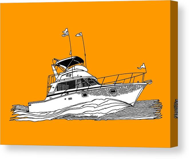 Custom Designs For Any Function Canvas Print featuring the drawing Sportfishing by Jack Pumphrey