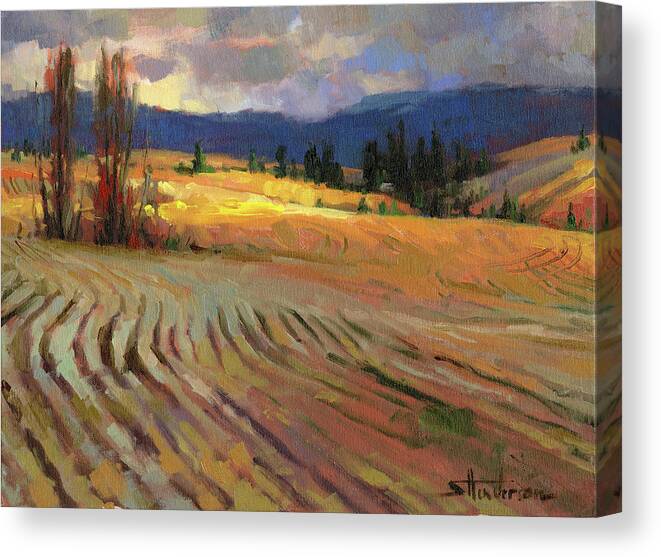Country Canvas Print featuring the painting Break in the Weather by Steve Henderson