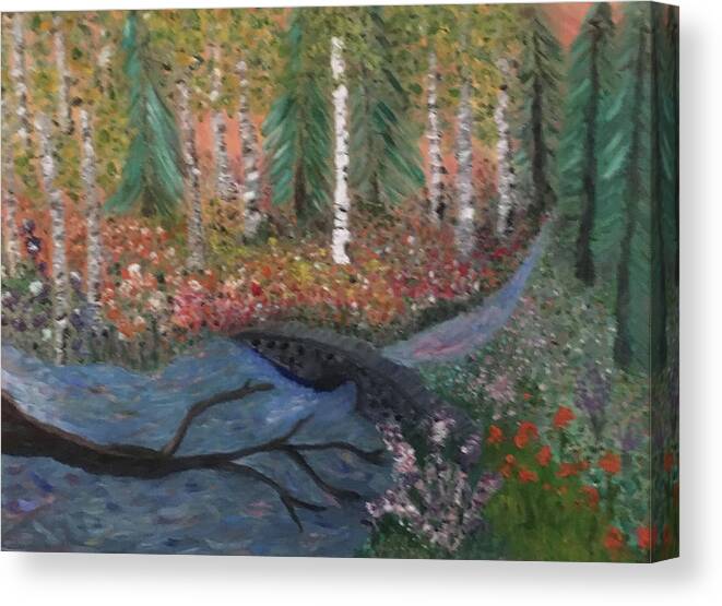 Troubled Waters Canvas Print featuring the painting Bridge Over Troubled Waters2 by Susan Grunin