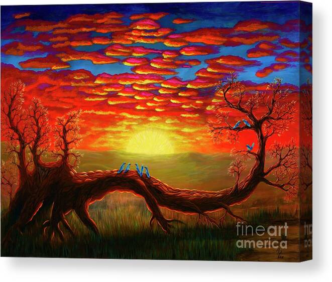 Rebecca Canvas Print featuring the painting Bright Sunset by Rebecca Parker