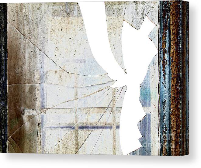 Abstract Canvas Print featuring the photograph Broken window by Michal Boubin