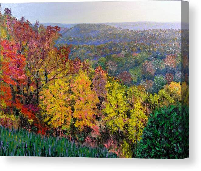 Fall Canvas Print featuring the painting Brown County Vista by Stan Hamilton