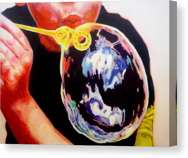 Bubble Canvas Print featuring the painting Bubble by Lizzie Johnson