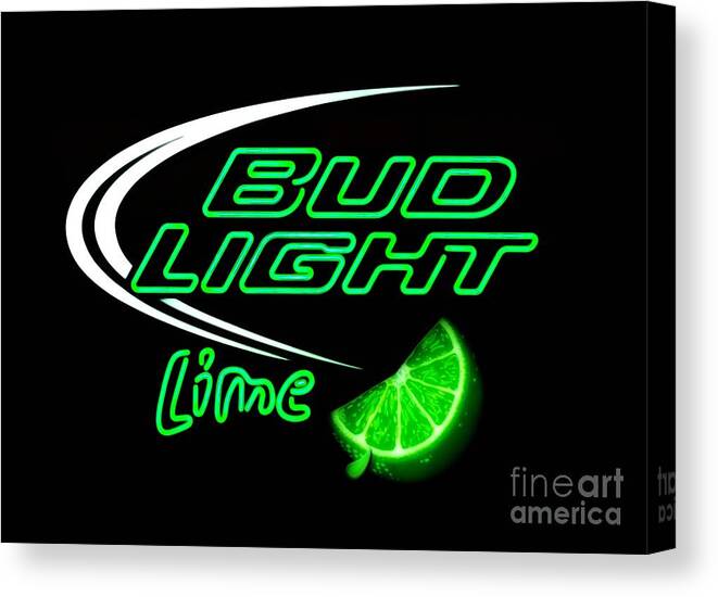  Canvas Print featuring the photograph Bud Light Lime Edited by Kelly Awad