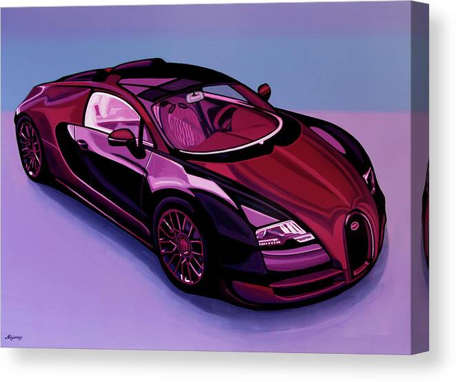 Bugatti Veyron Canvas Print featuring the painting Bugatti Veyron 2005 Painting by Paul Meijering