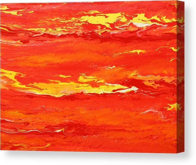 Fusionart Canvas Print featuring the painting Burning Sky by Ralph White