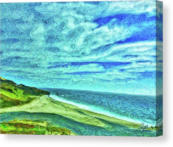 California Coast Canvas Print featuring the painting California Coast by Joan Reese
