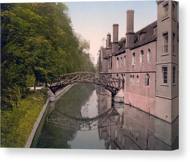 queen's College Canvas Print featuring the photograph Cambridge - England - Queens College Bridge by International Images