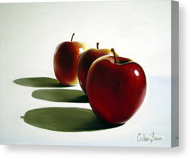 Still Life Canvas Print featuring the painting Candy Apple Red by Colleen Brown