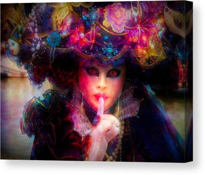 Carnival Canvas Print featuring the mixed media Carnival Character by Lilia S