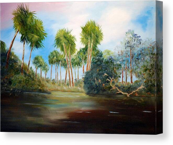 Palms Canvas Print featuring the painting Carolina Breeze by Phil Burton