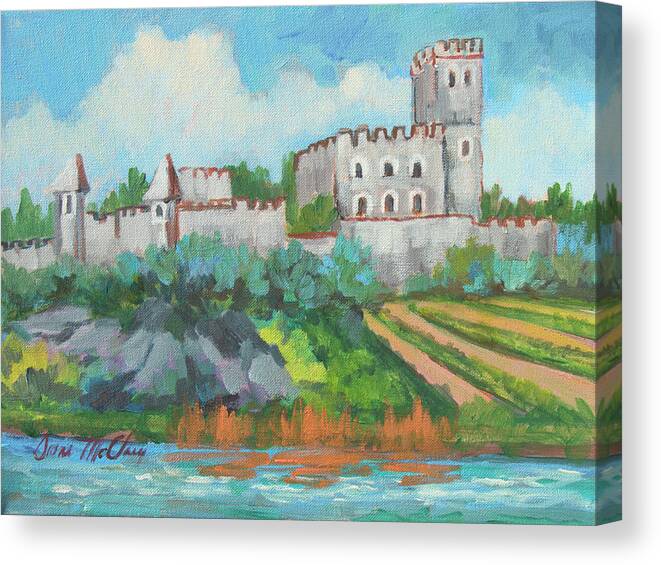 Castle Canvas Print featuring the painting Castle on the Upper Rhine River by Diane McClary