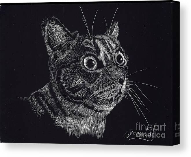 Cat Canvas Print featuring the digital art Cat by Yenni Harrison