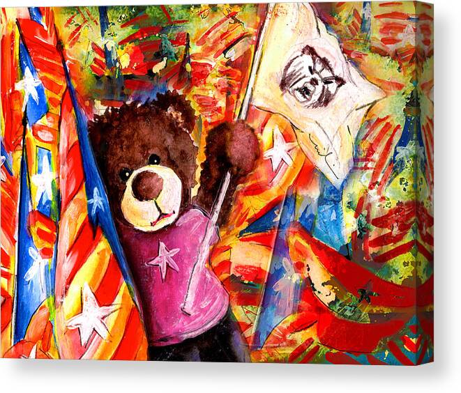 Animals Canvas Print featuring the painting Catalonia Madness by Miki De Goodaboom