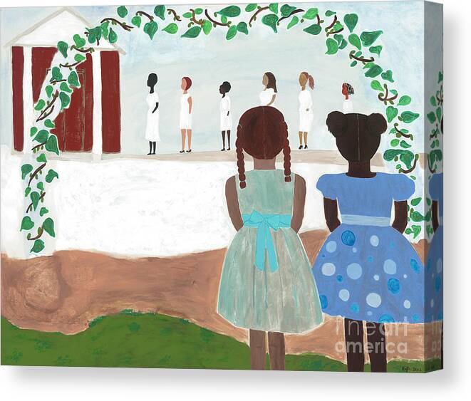 African American Canvas Print featuring the painting Ceremony in Sisterhood by Kafia Haile