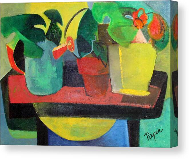 Potting Stand Canvas Print featuring the painting Cezanne Potting Stand by Betty Pieper