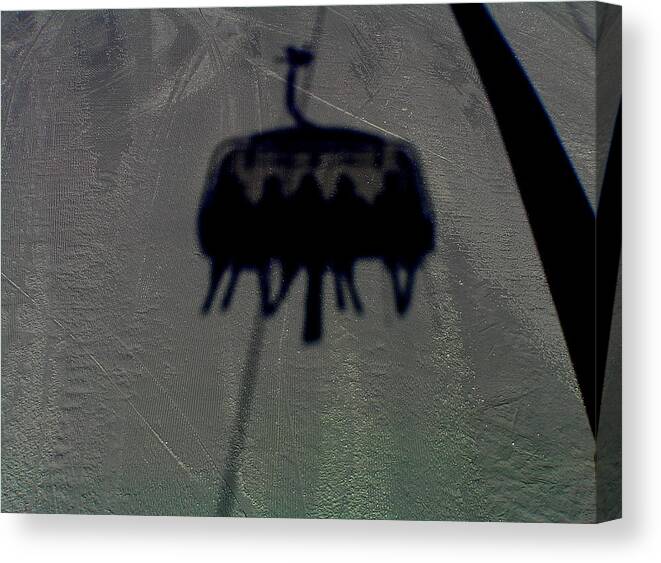 Chairlift Canvas Print featuring the photograph Chairlift Shadow by Pat Moore