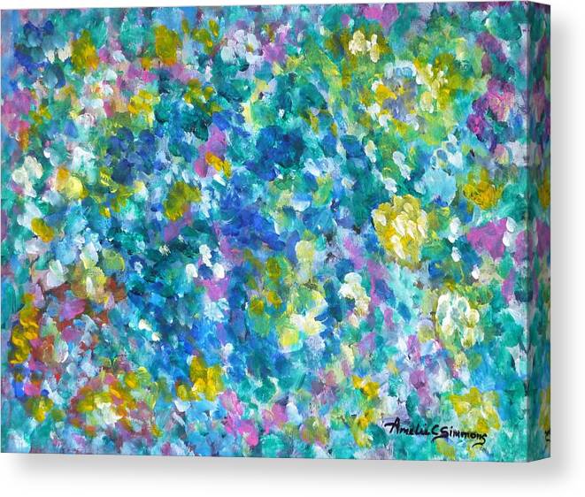 Chameleon Canvas Print featuring the painting Chameleon by Amelie Simmons