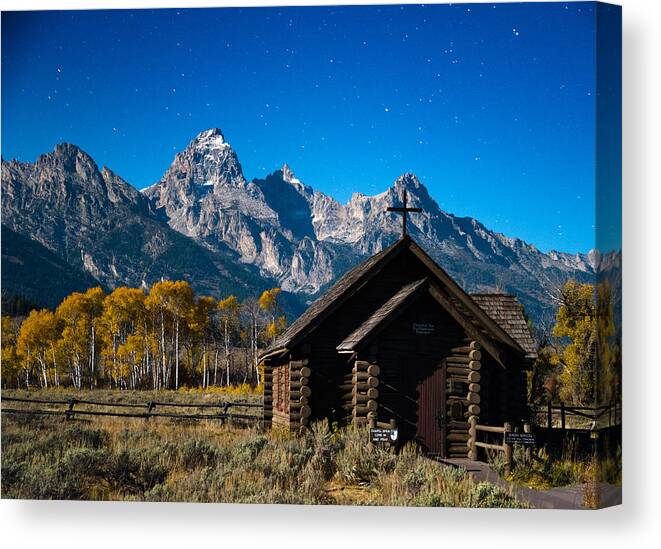 Tetons Canvas Print featuring the photograph Chapel of Transfiguration by Darren White