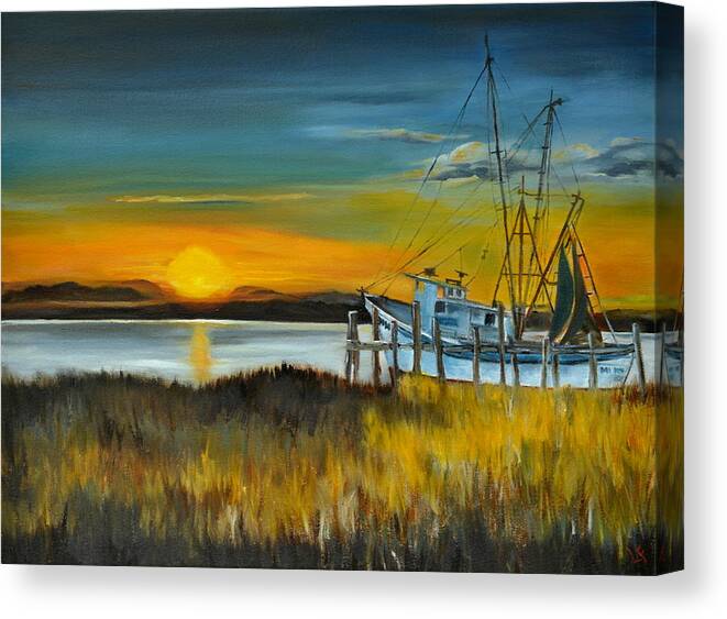 Landscape Canvas Print featuring the painting Charleston Low Country by Lindsay Frost