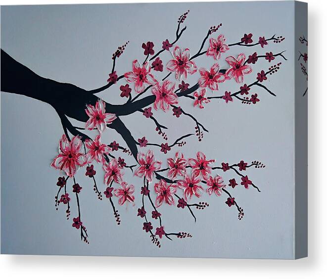 Cherryblossom Canvas Print featuring the painting Cherry blossom by Faashie Sha