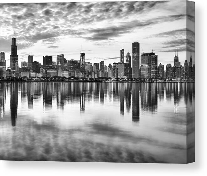 Chicago Canvas Print featuring the photograph Chicago Reflection by Donald Schwartz