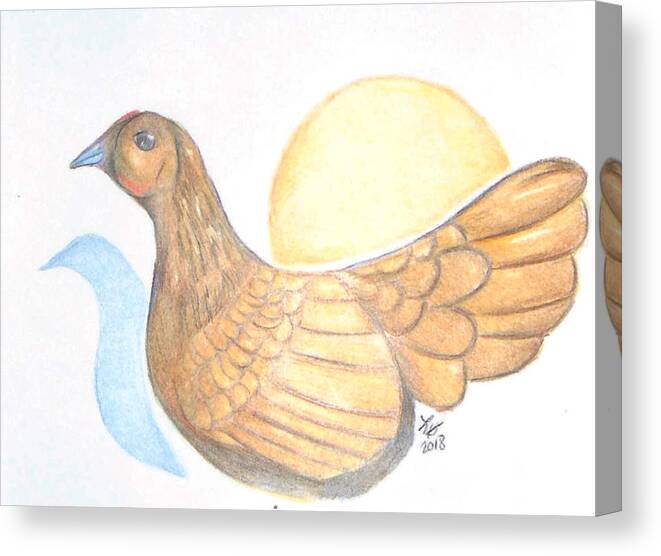 Chicken Canvas Print featuring the drawing Chicken #963 by Loretta Nash