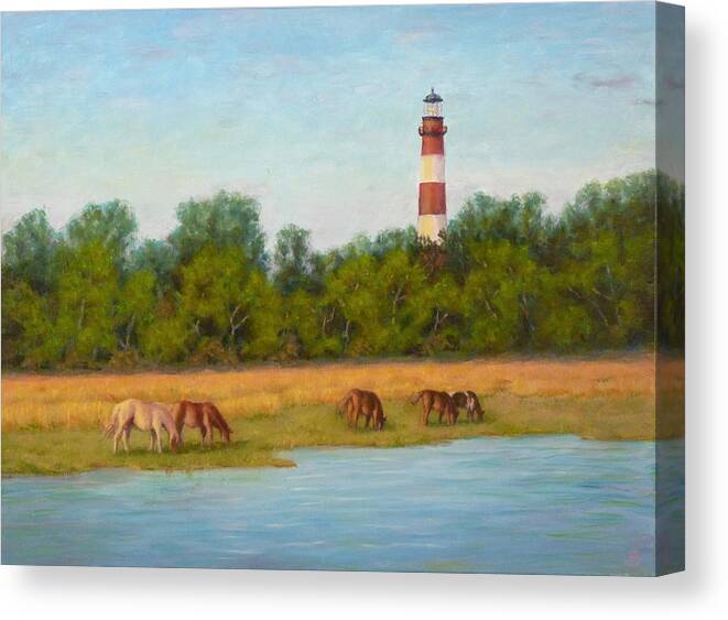 Chincoteaque Island Canvas Print featuring the painting Chincoteague 7-21-16 by Joe Bergholm